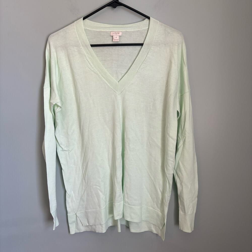 J. Crew V Neck Cotton Longsleeve Sweater